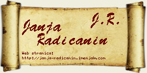 Janja Radičanin vizit kartica